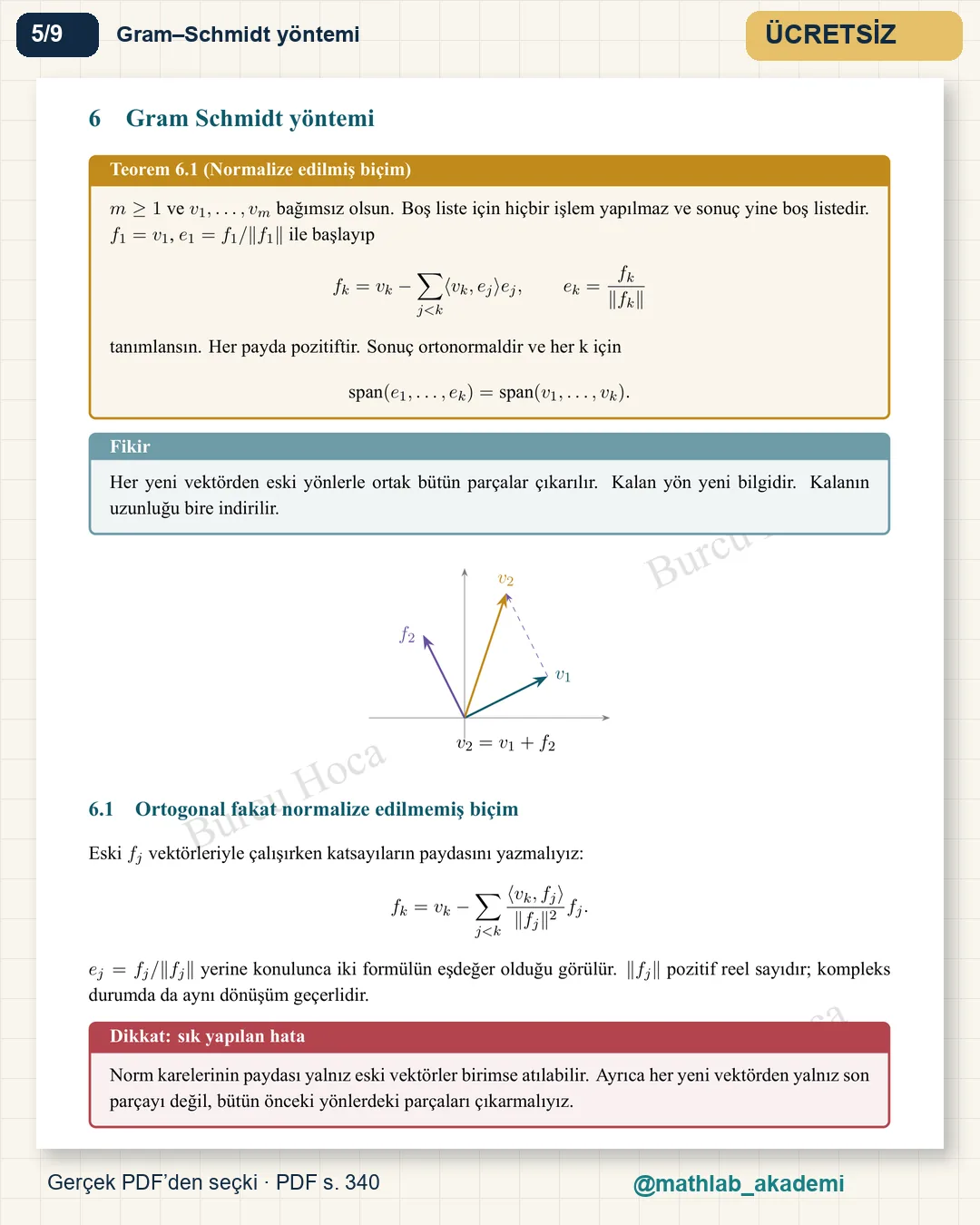 Lineer Cebir II kitabından örnek sayfa 5