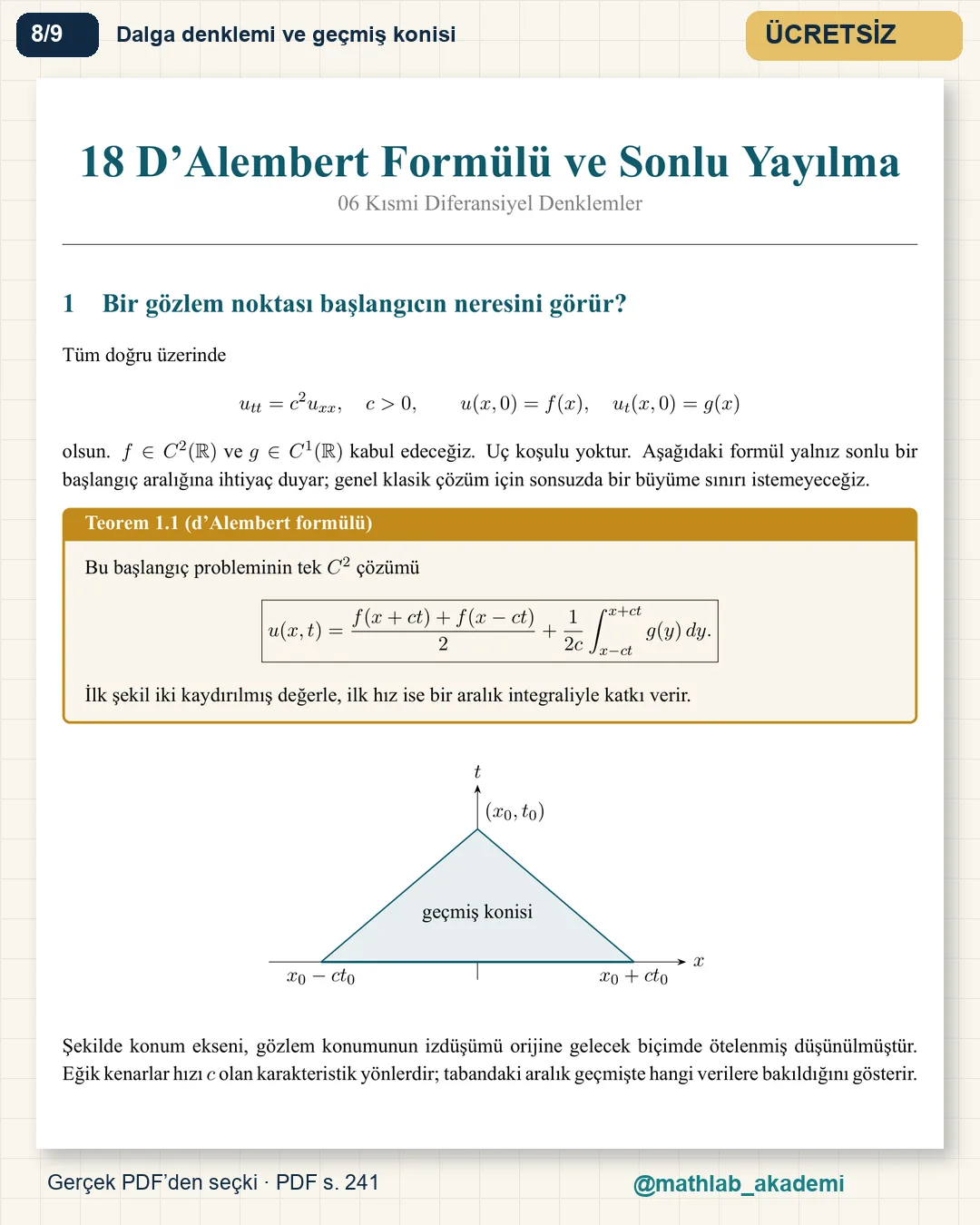 Kısmi Diferansiyel Denklemler kitabından örnek sayfa 8