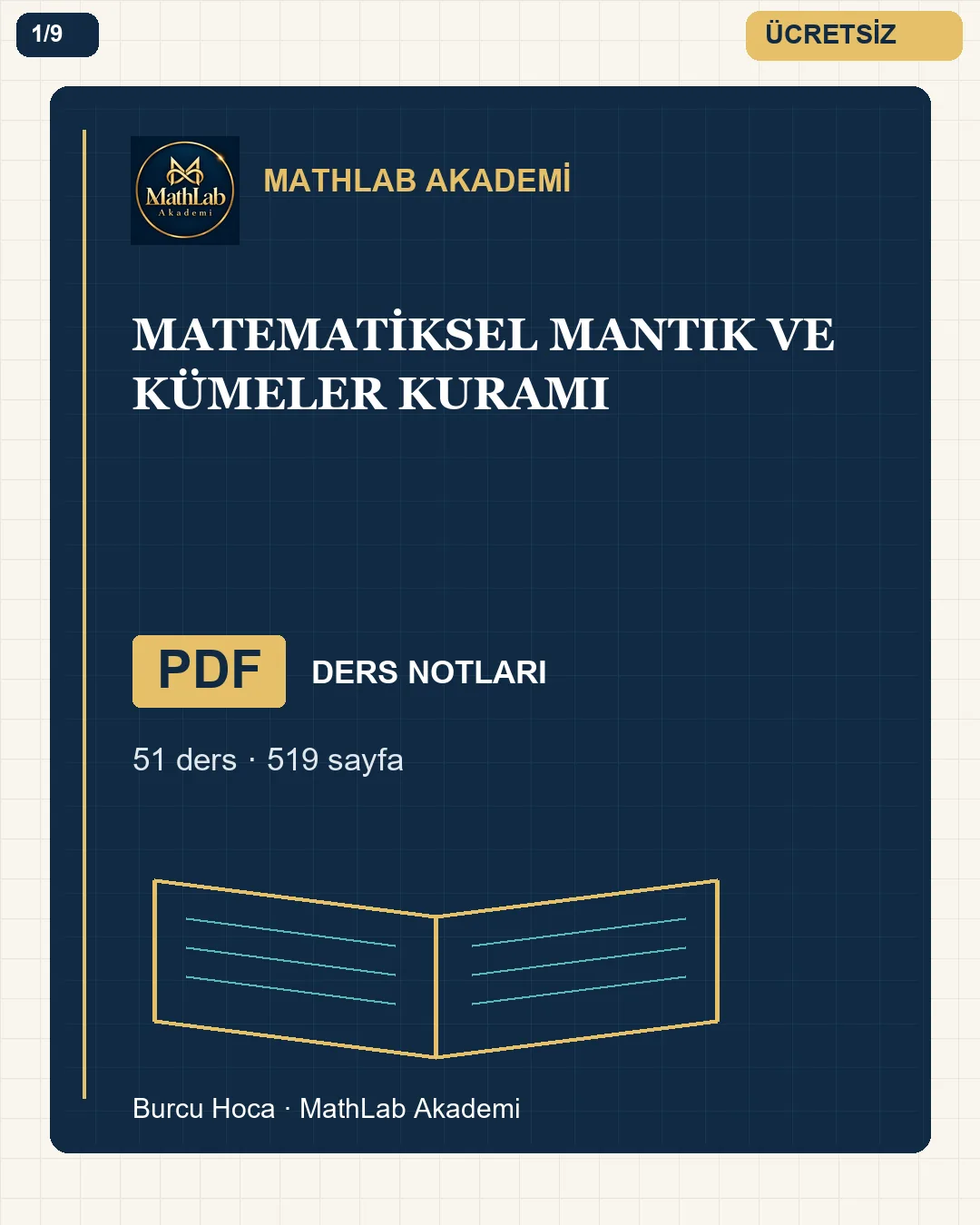 Matematiksel Mantık ve Kümeler Kuramı kitabından örnek sayfa 1