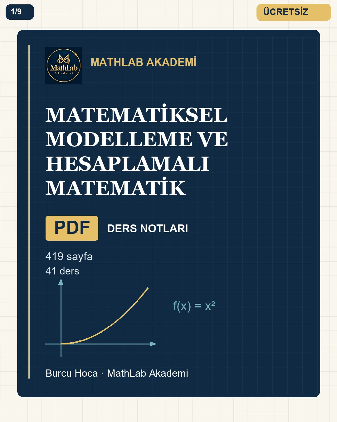 Matematiksel Modelleme ve Hesaplamalı Matematik kitabından örnek sayfa 1