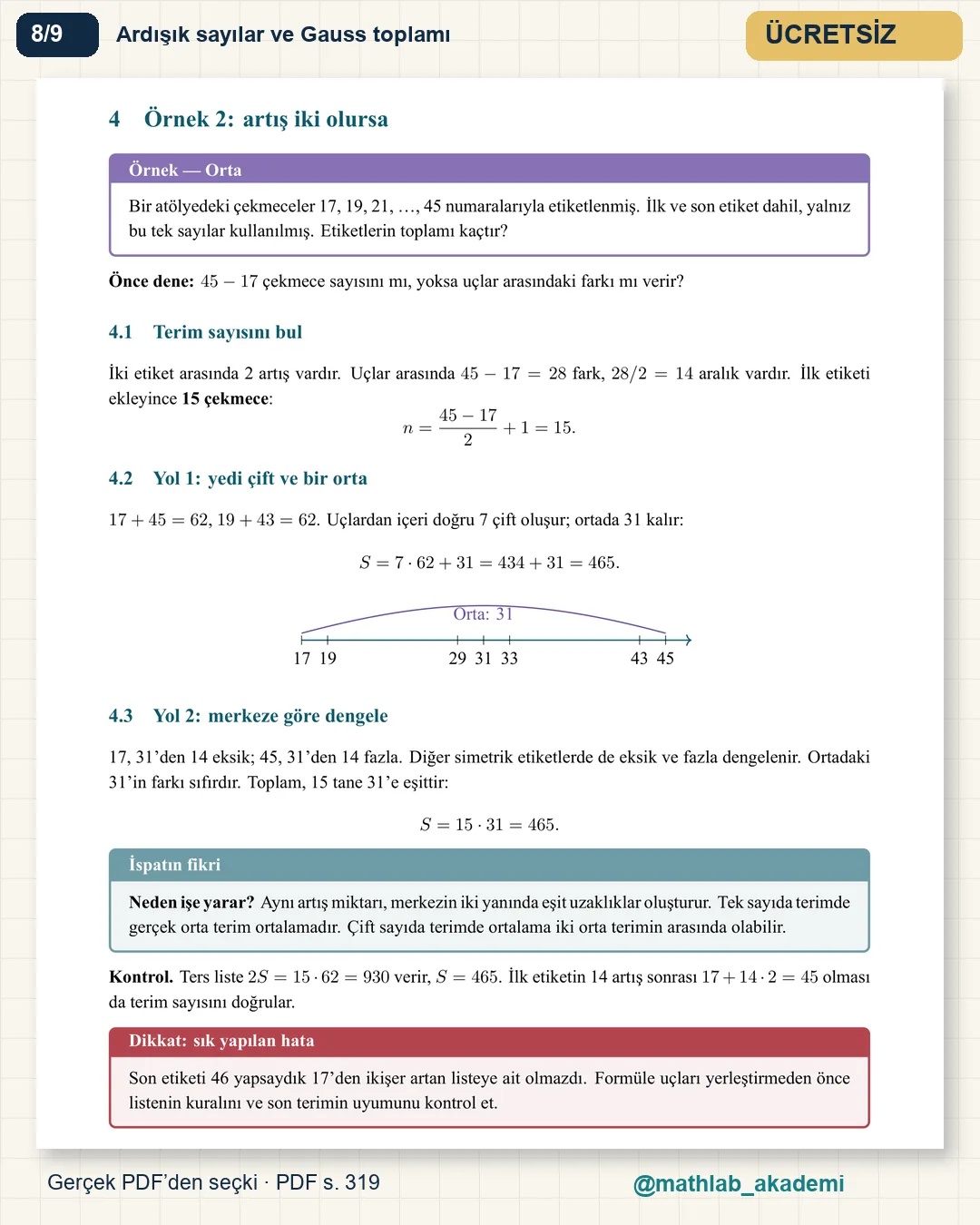 Olimpiyat Matematiği – Ortaokul kitabından örnek sayfa 8